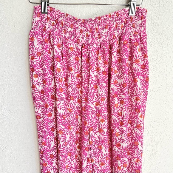 Anthropologie Boho Abstract Pink Floral Jogger Lounge pants Size m - Picture 11 of 12